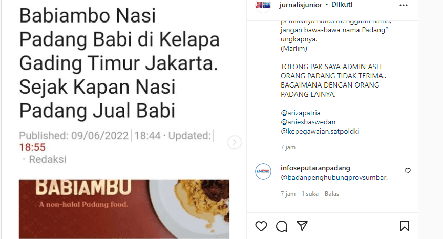 Pemprov DKI Selidiki Rumah Makan Viral yang Jual Rendang Babi