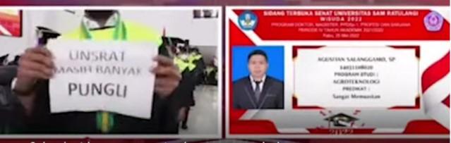 Wisudawan Sam Ratulangi Viral Usai Bentang Kertas 'Unsrat Masih Banyak Pungli'