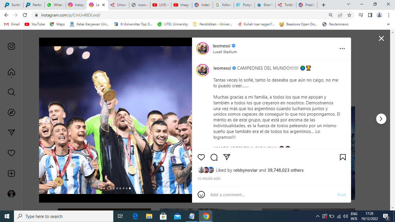 Daftar Lengkap Gelar Messi Sepanjang Karier hingga Bawa Argentina Juara Piala Dunia 2022