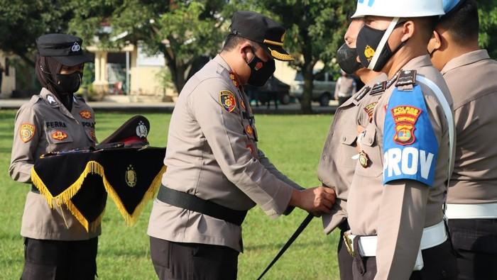 Polres Lampung Tengah Gelar Upacara PTDH Aipda Rudi Suryanto