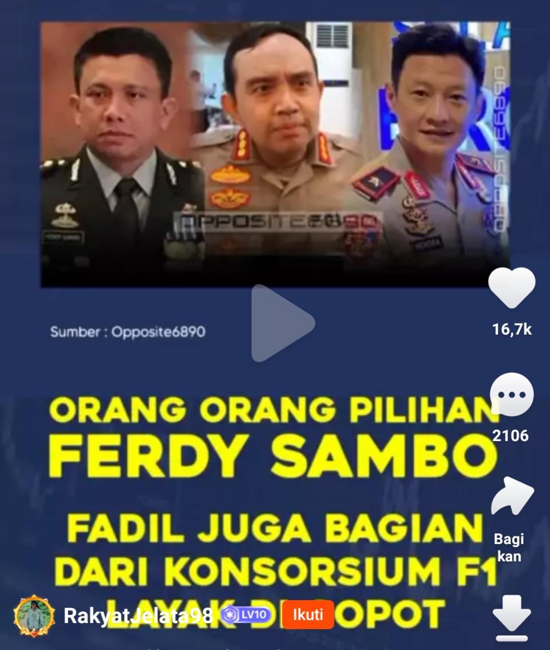 Polisi Ungkap Pemilik Akun @rakyatjelata_98 Upload Ulasan Kasus Irjen Ferdy Sambo