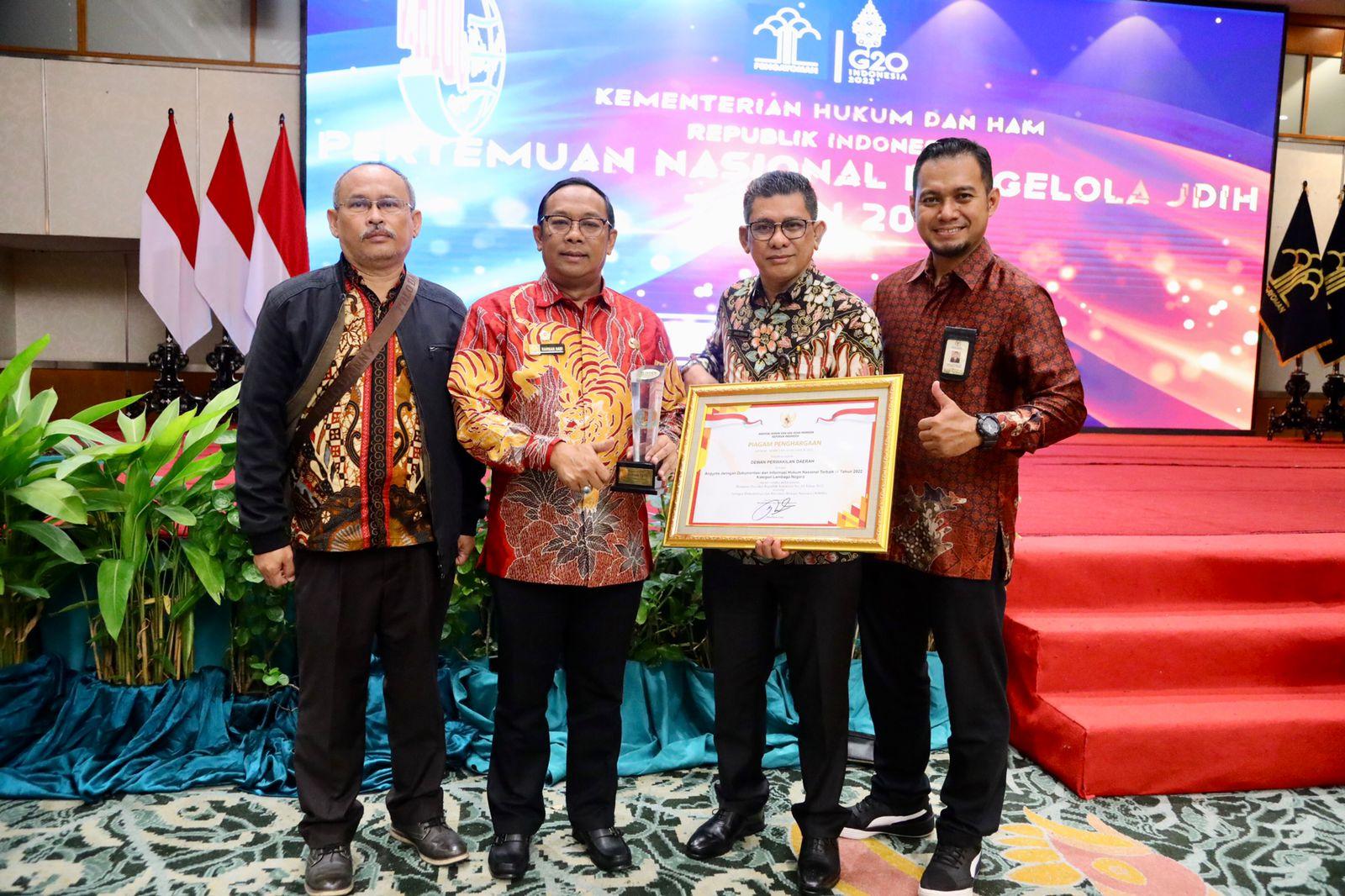 Sekretariat Jenderal DPD RI Raih JDIHN Award Tahun 2022