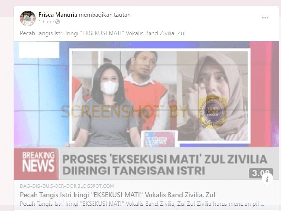 Zul Zivilia Dieksekusi Mati, Tangis Istri Pecah, Cek Faktanya