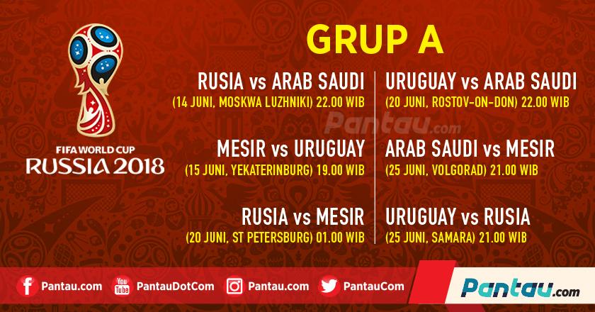 Jadwal Pertandingan dan Profil Tim Grup A Piala Dunia 2018