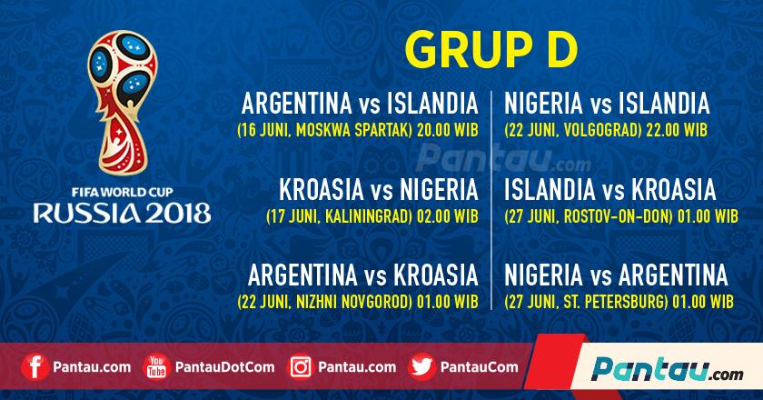Jadwal Pertandingan dan Profil Tim Grup D Piala Dunia 2018