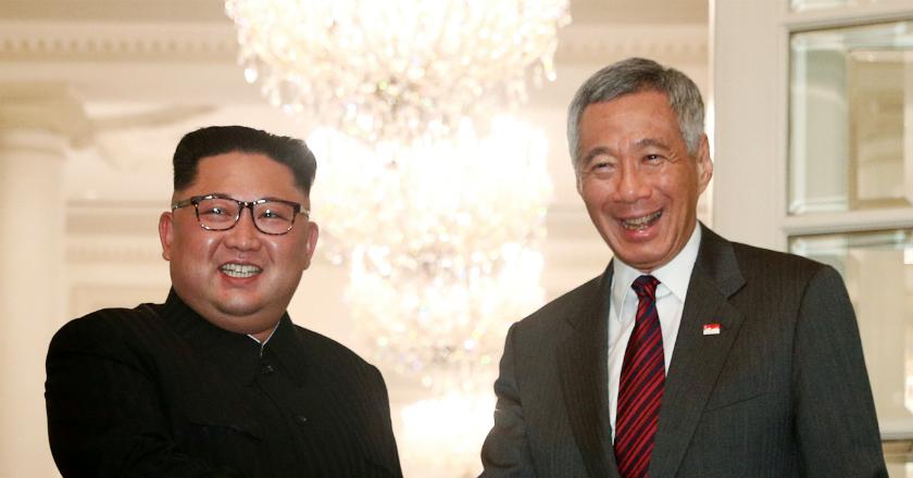 Pertemuan Kim Jong Un dengan PM Singapura Lee Hsien Loong