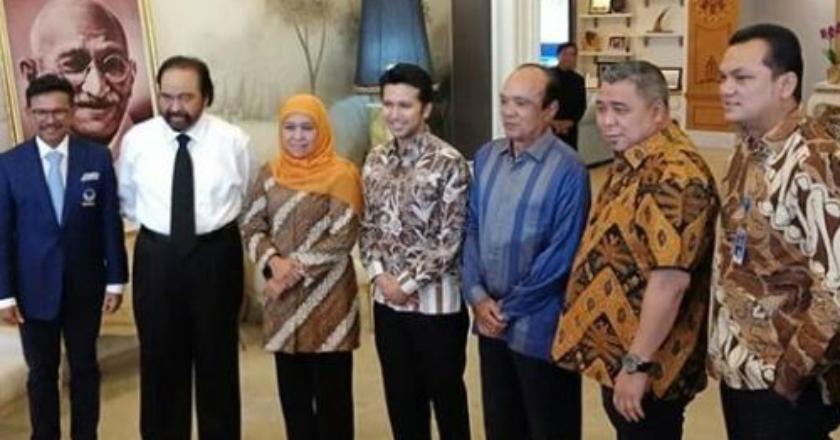 Menangi Pilgub Jatim, Khofifah-Emil Sambangi Markas Nasdem