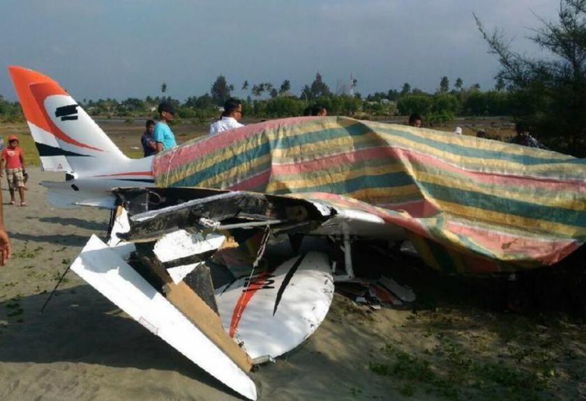 Pesawat Gubernur Aceh Mendarat Darurat, Sayap dan Badan Pesawat Rusak
