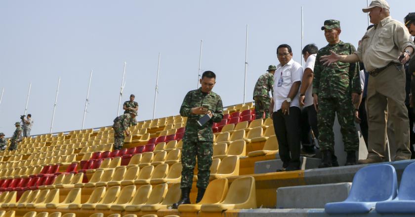 TNI Lakukan Perbaikan Stadion Jakabaring Usai Menderita Kerusakan
