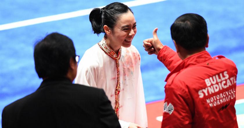 Nonton Cabor Wushu, Jokowi Dorong Indonesia Gelorakan Semangat Emas