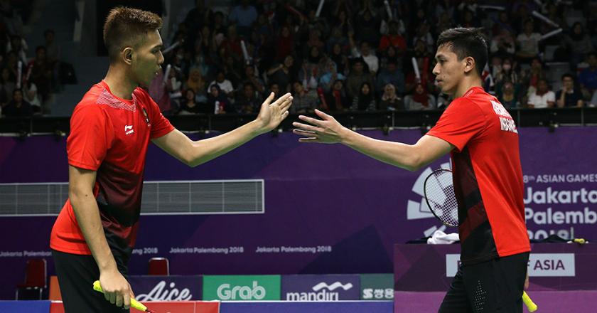 Fajar/Rian Segel Tiket Semifinal Tim Beregu Putra Indonesia di Asian Games 2018