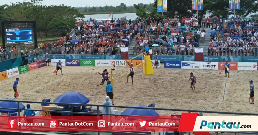 Dikandaskan Qatar di Final , Tim Voli Pantai Putra Indonesia Harus Puas Raih Medali Perak