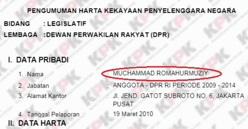 Harta Romahurmuziy Nyaris Rp12 Miliar, Punya Usaha Rokok Juga