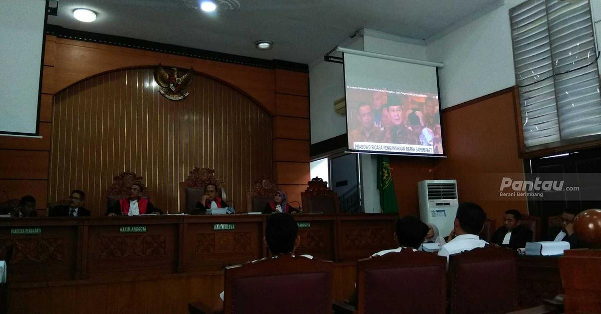 Video Konferensi Pers Prabowo Diputar di Persidangan Ratna Sarumpaet