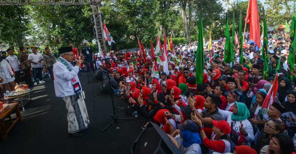 Prabowo Gebrak Podium, Ma'ruf Amin: Pemimpin Jangan Cepat Emosi, Sabar