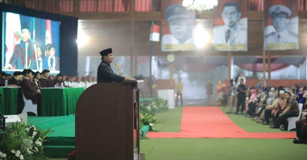Ini Pesan Prabowo saat Hadiri Acara Wisuda Universitas Miliknya