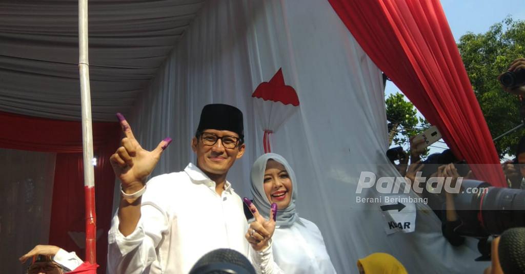 Selesai Menyalurkan Hak Pilih, Sandiaga: Plong Banget!