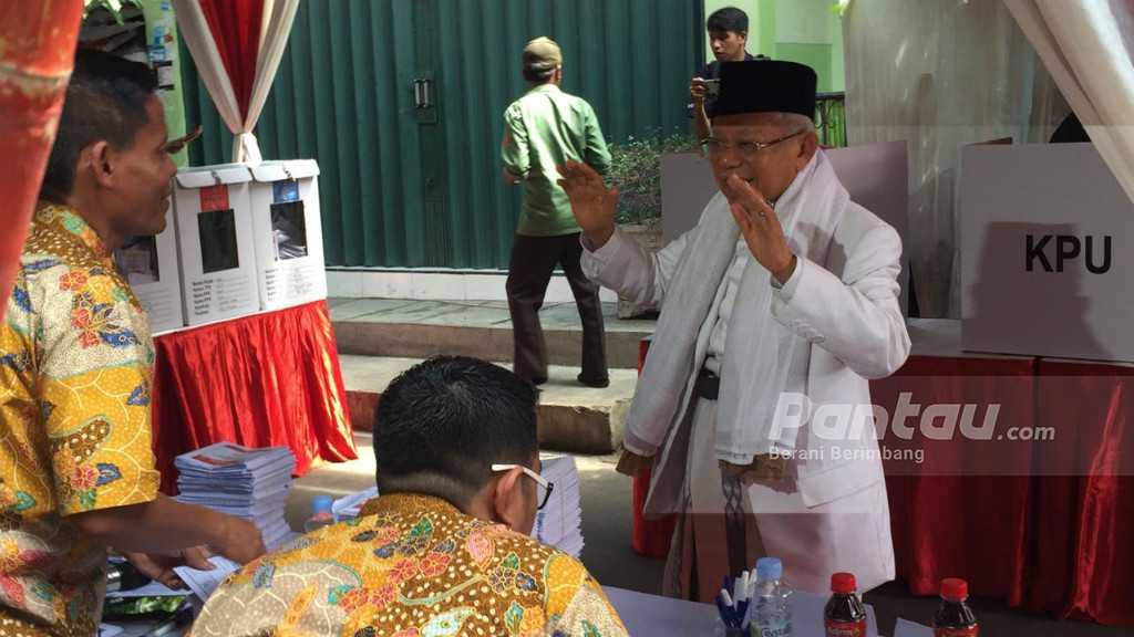 Usai Mencoblos, Ma'ruf Amin Tunggu Aba-aba Jokowi