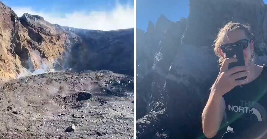 Video Aksi Turis WNA Nekat Mendaki ke Puncak Gunung Agung