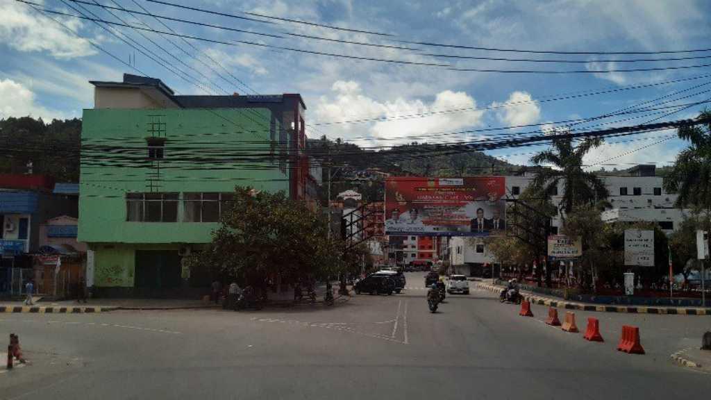 Jalanan Utama Kota Jayapura Papua Lengang karena Isu Demo Besar-besaran
