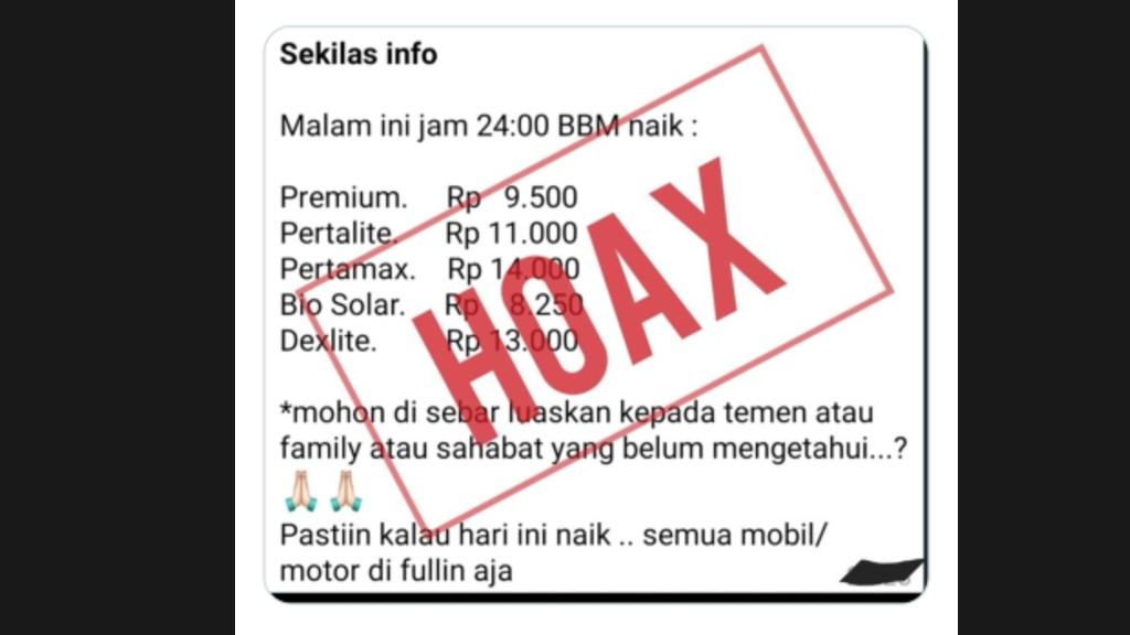 Pertamina Tepis Berita Kenaikan Harga BBM: Itu Hoax!