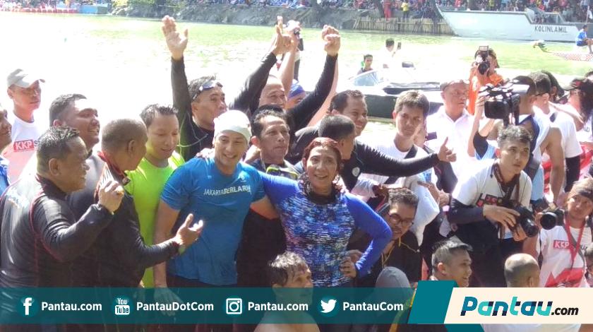 Adu Cepat di Festival Danau Sunter, Susi Berhasil Kalahkan Sandiaga