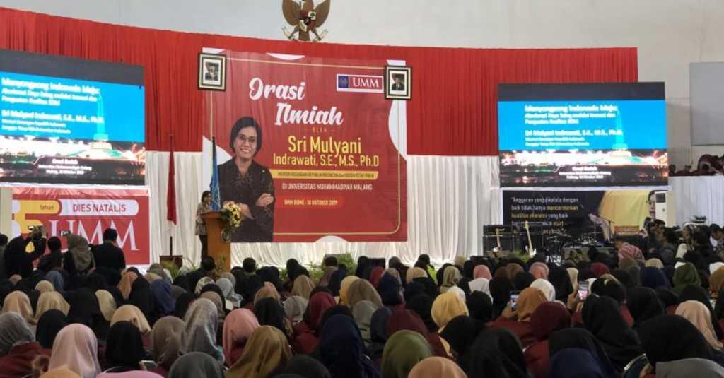 Datang ke Malang, Sri Mulyani Dapat Anugerah Tokoh Pemaju Ekonomi Syariah