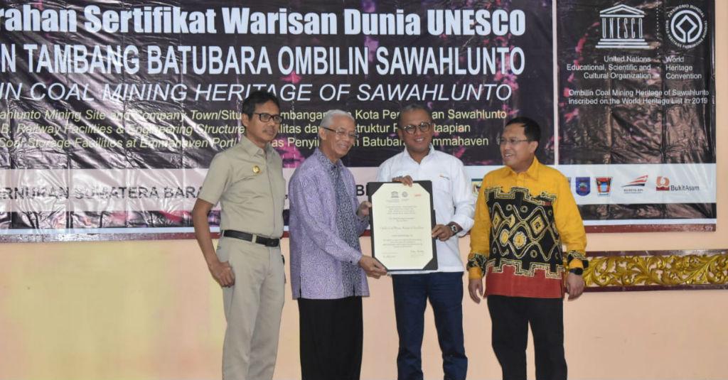 Terima Sertifikat UNESCO, PTBA Akan Tingkatkan Pariwisata Sawahlunto