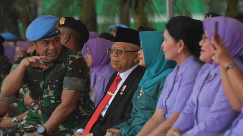 Kunjungi Mako Paspampres, Wapres Ma'ruf Amin Disuguhi Atraksi dan Kanvas