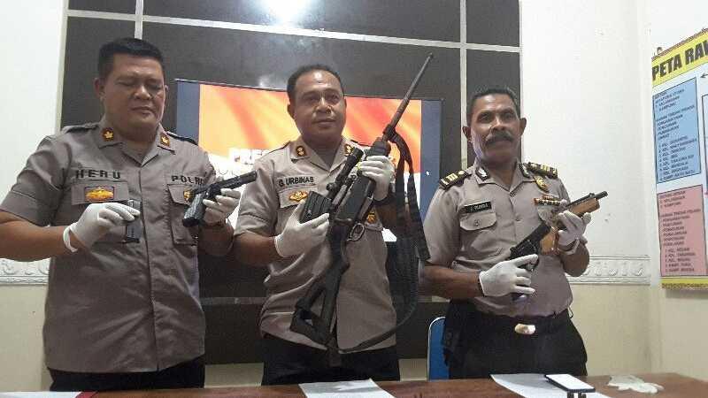 Polres Jayapura Amankan 4 Pucuk Senpi dari Daerah Perbatasan