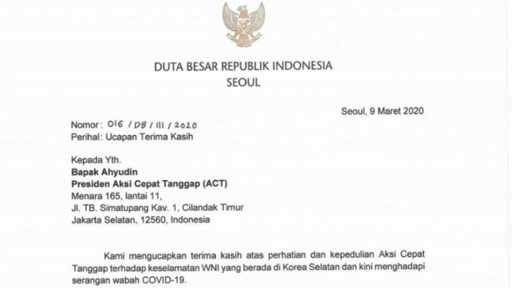 KBRI Seoul Buka Suara Soal Pengiriman 1.300 Masker dari ACT