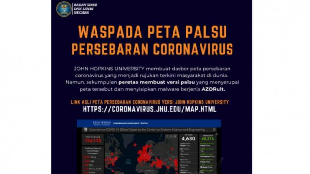 Waspada! Peta Online Palsu Tentang Korona Berisi 'Malware'
