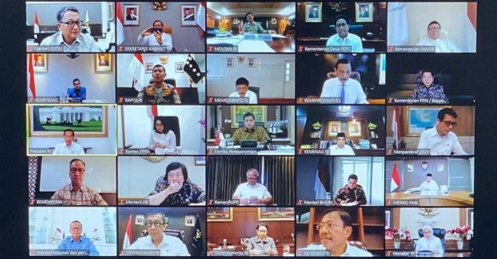 Dipimpin Jokowi dari Istana Bogor, Begini Penampakan Ratas Online Kabinet