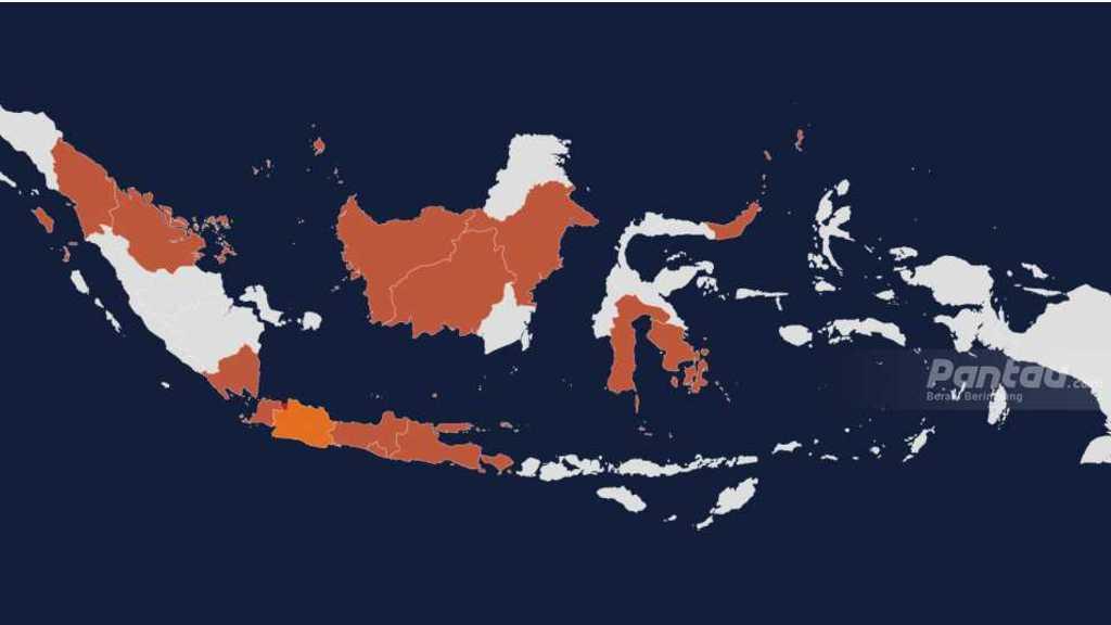 Ini Peta Sebaran COVID-19 di 27 Provinsi Tanah Air