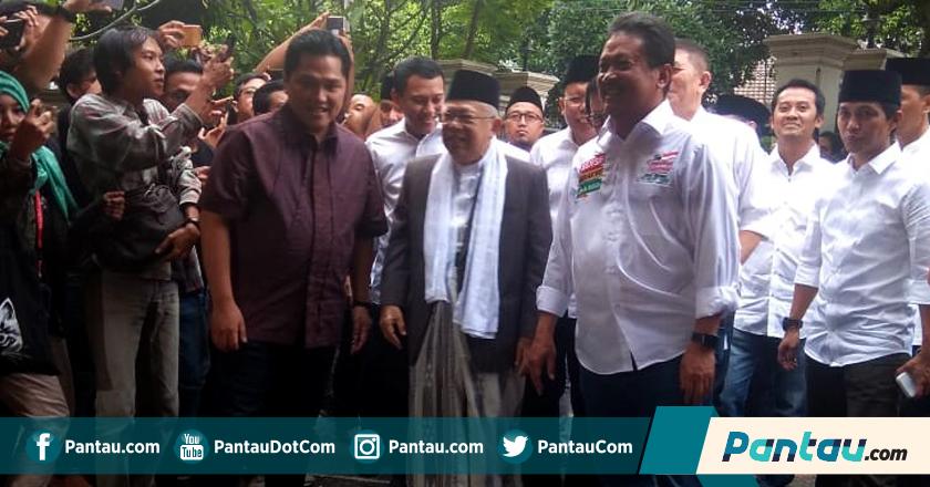 Tiba di Rumah Cemara, Erick Thohir Datang Bersamaan dengan Ma'ruf Amin