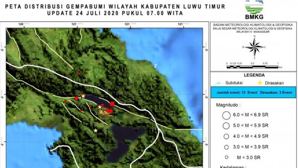 Aktivitas Gempa di Sesar Matano Sulsel Meningkat, BMKG Minta Warga Waspada