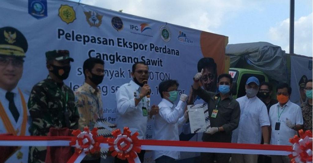 Keren! Mentan Lepas Ekspor 10 Ton Cangkang Sawit ke Jepang