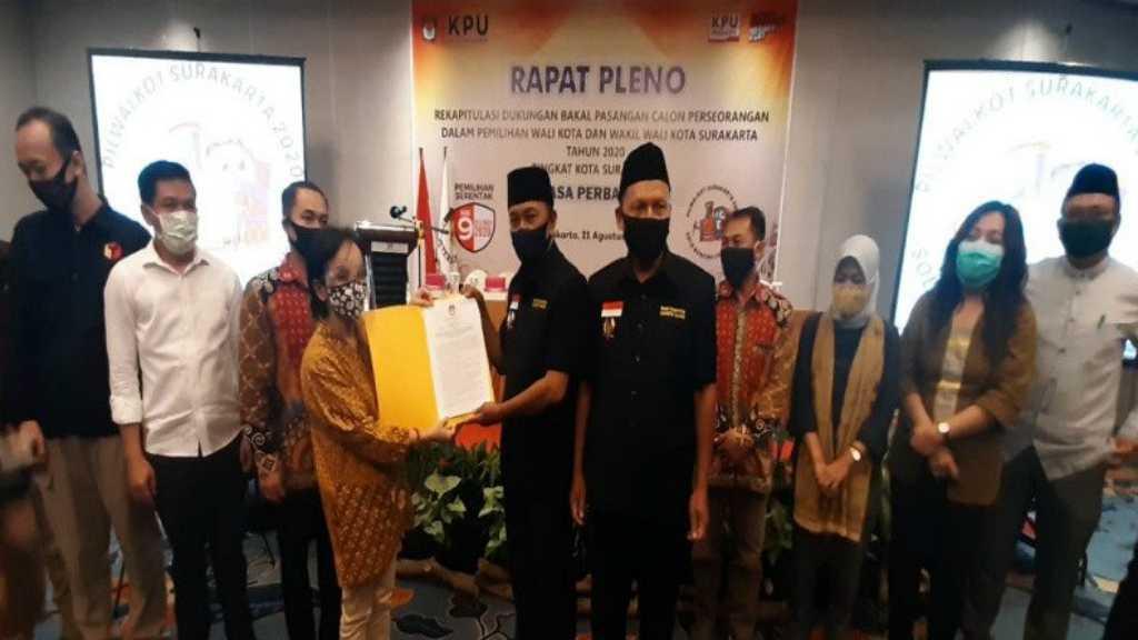 Pasangan Bajo Lolos Verfak KPU, Gibran Punya Lawan di Pilkada Solo