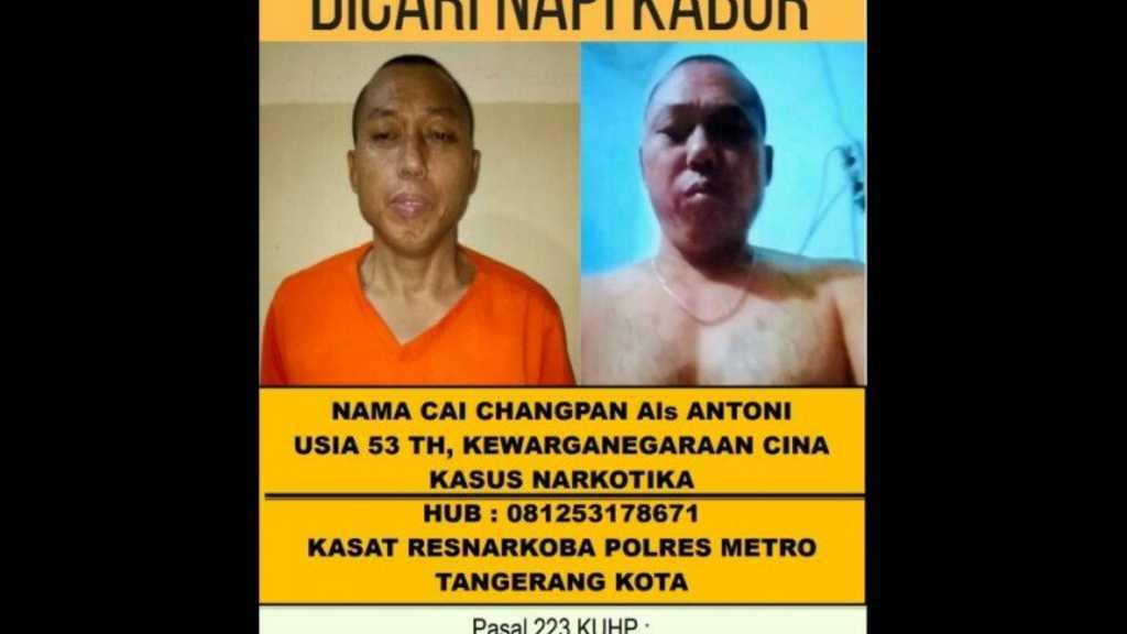 5 Petugas Lapas Tangerang Dinonaktifkan Usai Cai Changpan Kabur