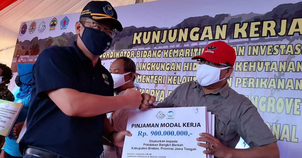 Menteri Edhy Serahkan Bantuan Rp12,2 Miliar dan 2.500 Batang Mangrove