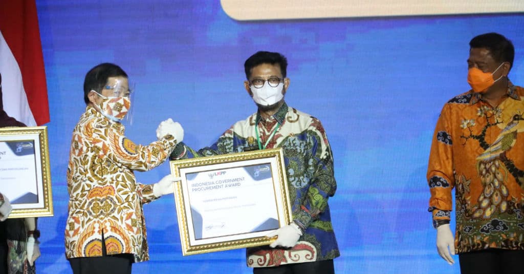 Kementan Raih Penghargaan Pengelolaan Barang dan Jasa Paling Transparan