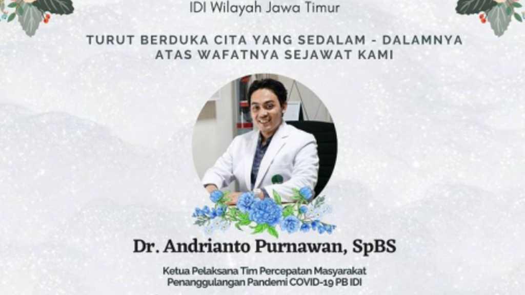 Ketua TIM COVID-19 PB IDI Wafat Terinfeksi COVID-19 di Usia 38 Tahun