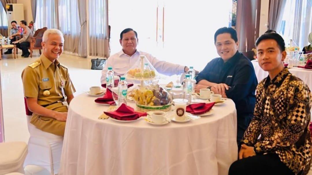 Prabowo-Ganjar Makan Bersama Erick-Gibran, Ada Apa?