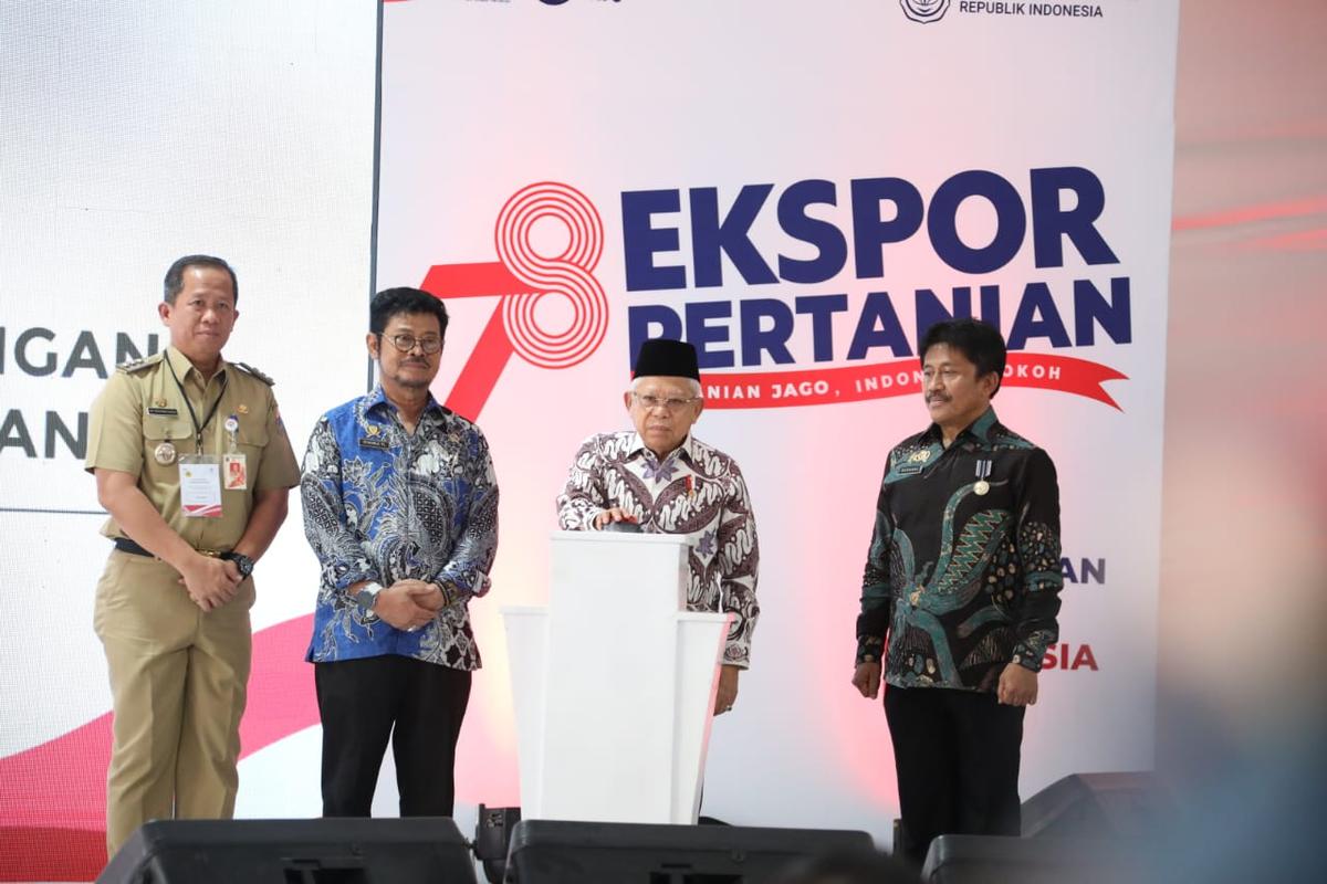 Lepas Ekspor Pertanian Senilai 12,45 Triliun, Wapres Sampaikan Penghargaan Ke Mentan SYL