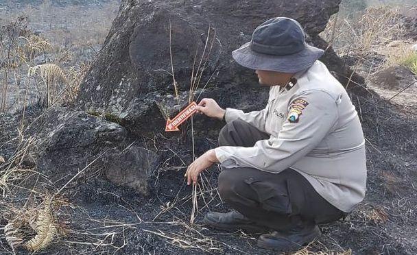 Polres Malang Olah TKP Lokasi Kebakaran di Lereng Gunung Arjuno