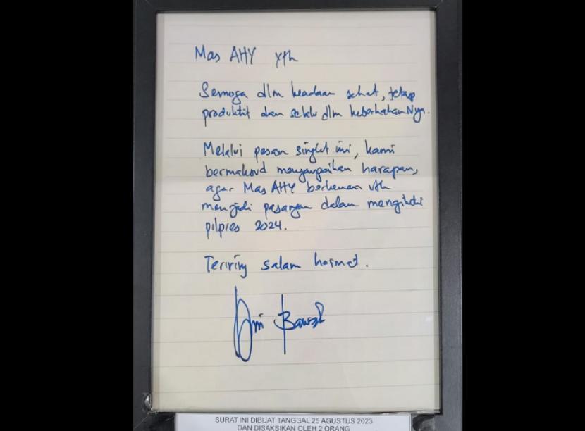 Andi Arief Bocorkan 'Surat Lamaran' Anies ke AHY Jadi Cawapres