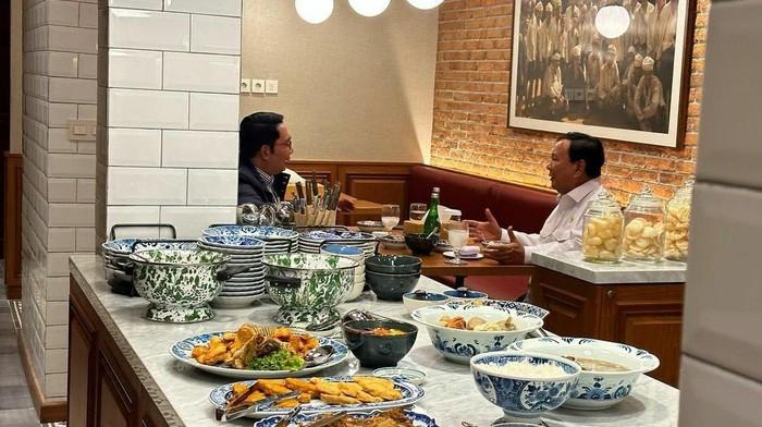 Prabowo Makan Malam Bareng Ridwan Kamil, Sinyal Pasangan 2024?