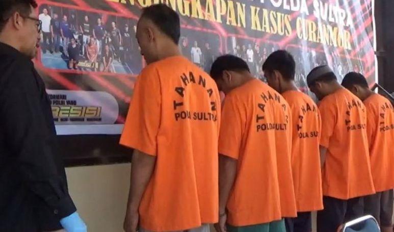 Polisi Tangkap 5 Pelaku Curanmor di Kendari, Sita 9 Motor