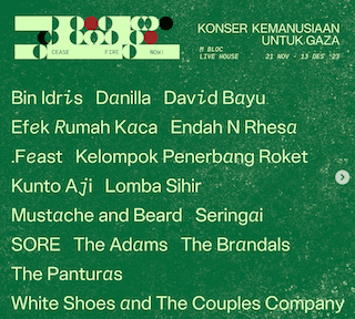 16 Musisi Tanah Air Gelar Konser Kemanusiaan untuk Gaza di M Bloc