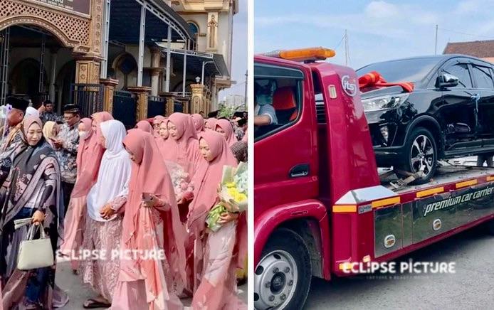 Wow! Pernikahan di Demak, Seserahannya Motor hingga Mobil